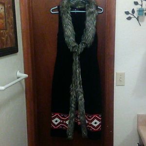 Knitted vest long